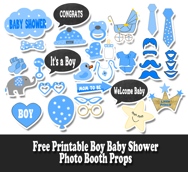Free Printable Boy Baby Shower Photo Booth Props