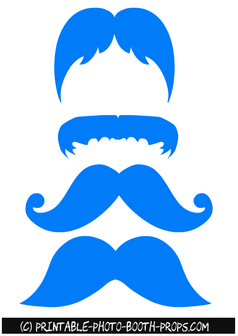 Blue Moustaches Photo Booth Props