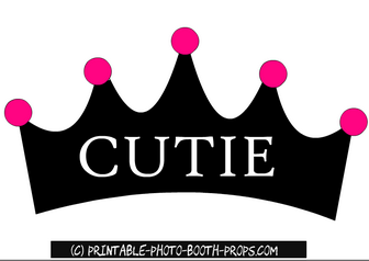 Free Printable Cutie Crown Prop for Bachelorette Party