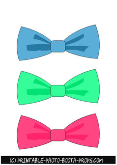 Free Printable Colorful Bow Ties Props 