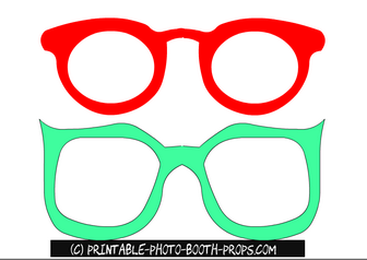 Free Printable Red and Green Glasses Props 