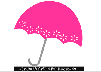 Free Printable Pink Umbrella Photo Booth Prop 