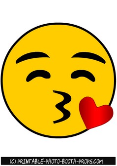 Kissing Emoji Photo Booth Prop