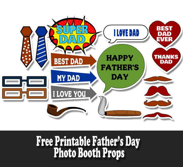 Free Printable Father's Day Photo Booth Props