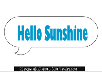 Hello Sunshine Speech Bubble 