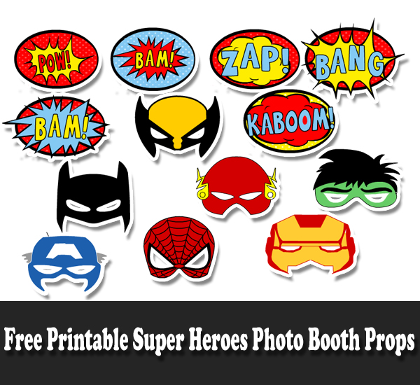 Free Printable Super Heroes Photo Booth Props