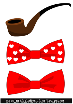 Pipe and Bow Ties Props for Valentine