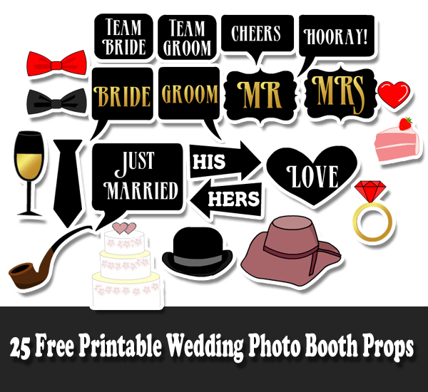 Free Printable Wedding Photo Booth Props