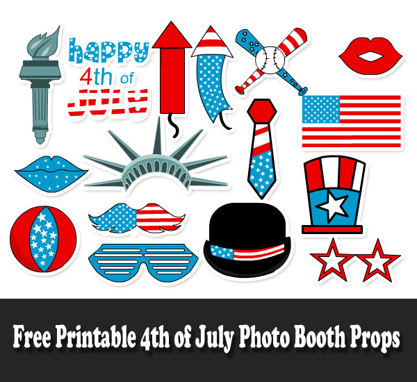 Free printable 4th of July Photo Booth Props