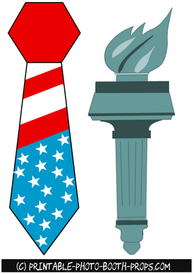 4th of July tie and torch of statur of liberty props