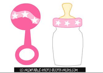 Baby Bottle and Rattle Props