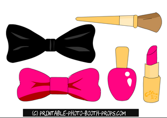 Bow Ties and Makeup Props for Bachelorette Party Photo Booth