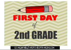 First day of second grade, free printable sign