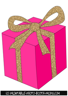 Free Printable Pink and Gold Gift Box Prop 