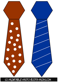 Free Printable Neck Ties Props for Father's Day
