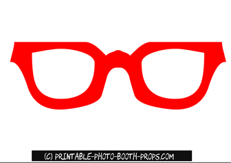 Red Glasses Prop Printable 