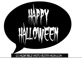 Free Printable Happy Halloween Speech Bubble