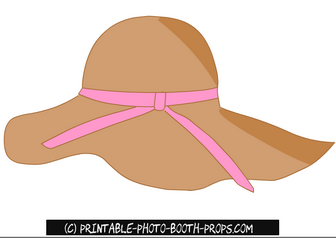 Ladies Hat Prop with Pink Ribbon