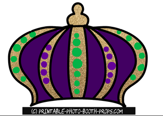 Free Printable Mardi Gras Crown Prop for Photo Booth