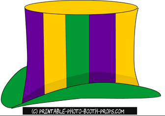 Free Printable Colorful Hat Prop for Mardi Gras