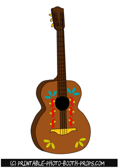 Free Printable Mexican Guitar Prop 