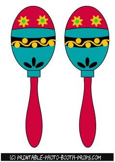 Free Printable Colorful Maracas Photo Booth Props 