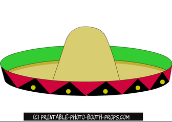 Free Printable Sombrero Prop for Mexican Photo Booth 