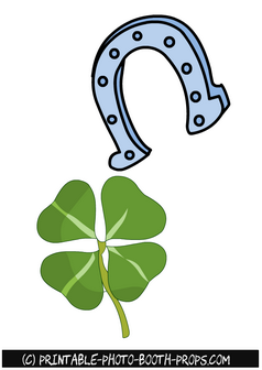 Free Printable Horse Shoe and Shamrock Props