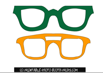 Free Printable Green and Orange Glasses Props