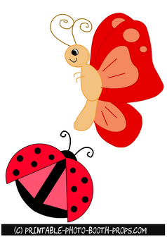 Free Printable Butterfly and LadyBug Spring Props