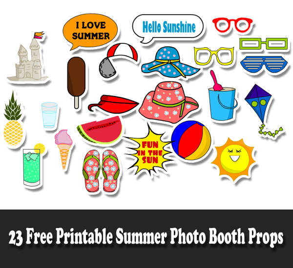 printable beach photo booth props