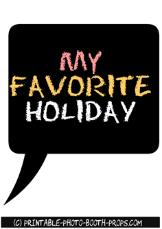 Free Printable 'My Favorite Holiday' Prop