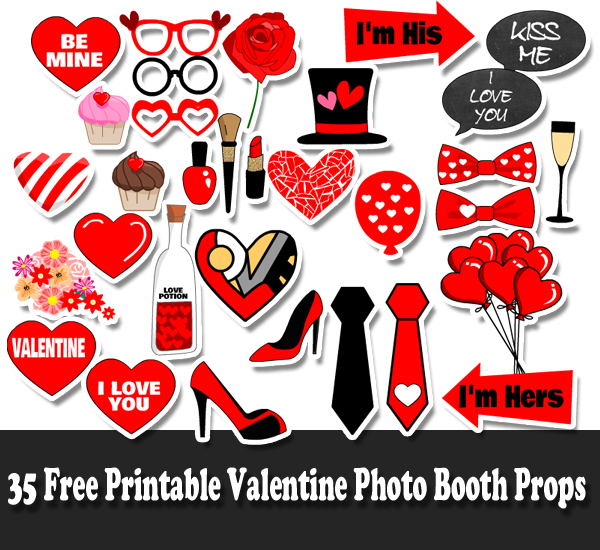 valentines photo booth props