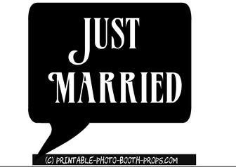 'Just Married' speech bubble prop