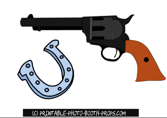 Gun and Horse Shoe Photo Booth Props